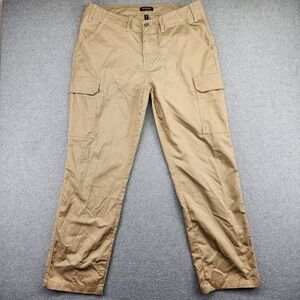 True Religion Pants Men's 34x32 Skater Baggy Cargo‎ Wide Leg Flap Pockets Tan